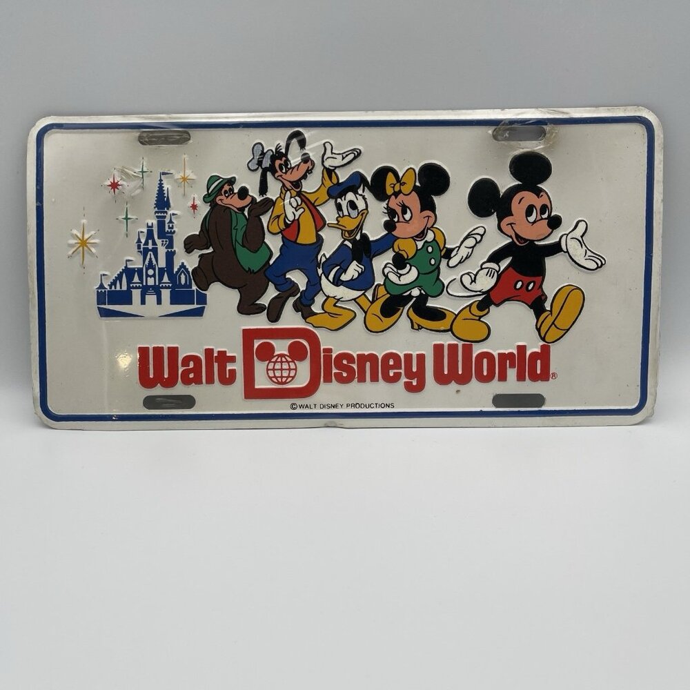 Vintage (Early) 1970s Walt Disney World Metal License Plate Retro